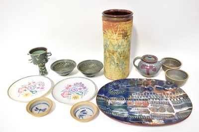 Lot 328 - A collection of studio ceramics, including a...