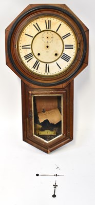 Lot 84 - ANSONIA; a regulator wall clock, the white...