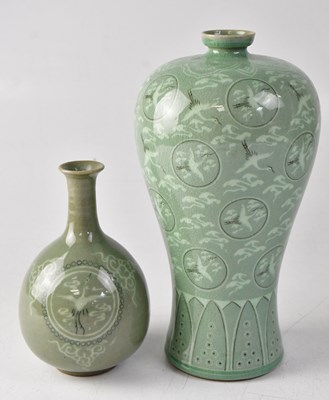 Lot 150 - A contemporary Korean celadon glazed vase,...
