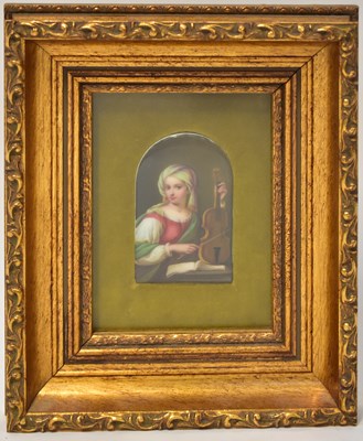 Lot 323 - A Berlin-style porcelain plaque, painted with...