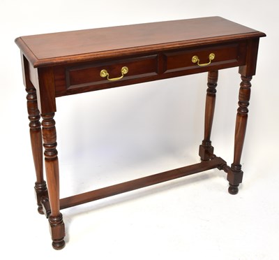 Lot 52 - A modern mahogany side table with two drawers,...