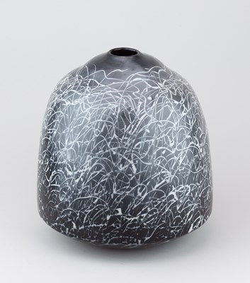 Lot 134 - DAVID ROBERTS (born 1947); a raku vessel with...