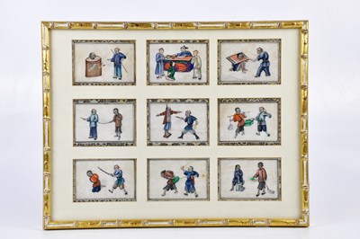 Lot 1176 - A framed montage of nine late 18th century...