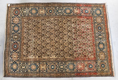 Lot 98 - An Iranian Qum blue ground with Botti shapes,...