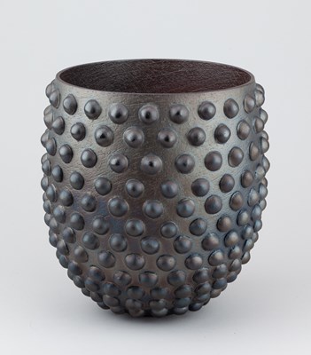 Lot 578 - SUE HANNA (born 1963); a deep burnished raku...