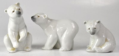 Lot 366 - LLADRÓ; three figures of polar bears, one...