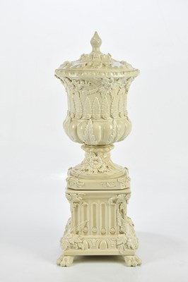 Lot 1393 - PETER WELDON; a large crackle glazed pedestal...