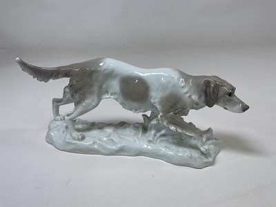 Lot 272 - KARL ENS; a large porcelain figure of a dog,...