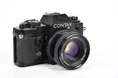 Lot 450 - Two 35mm SLR cameras, comprising a Contax 139...