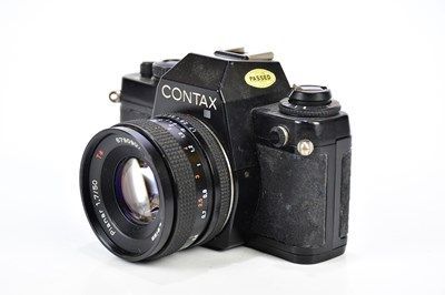 Lot 450 - Two 35mm SLR cameras, comprising a Contax 139...