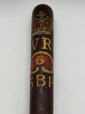 Lot 123 - A Victorian painted wooden police truncheon,...