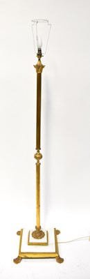 Lot 73 - A brass-effect Corinthian column form standard...