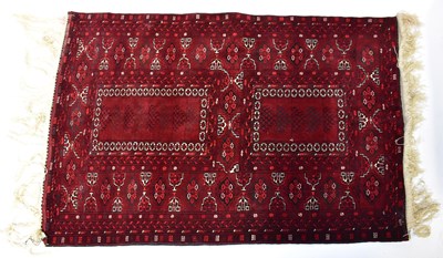 Lot 103 - A hand-knotted Afghanistan Mauri Purdah red...