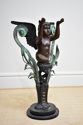 Lot 761 - A modern decorative patinated metal figure of...