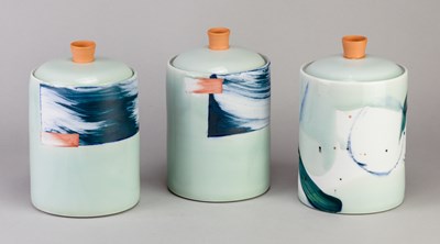 Lot 8 - ADAM FREW (born 1981); a trio of cylindrical...