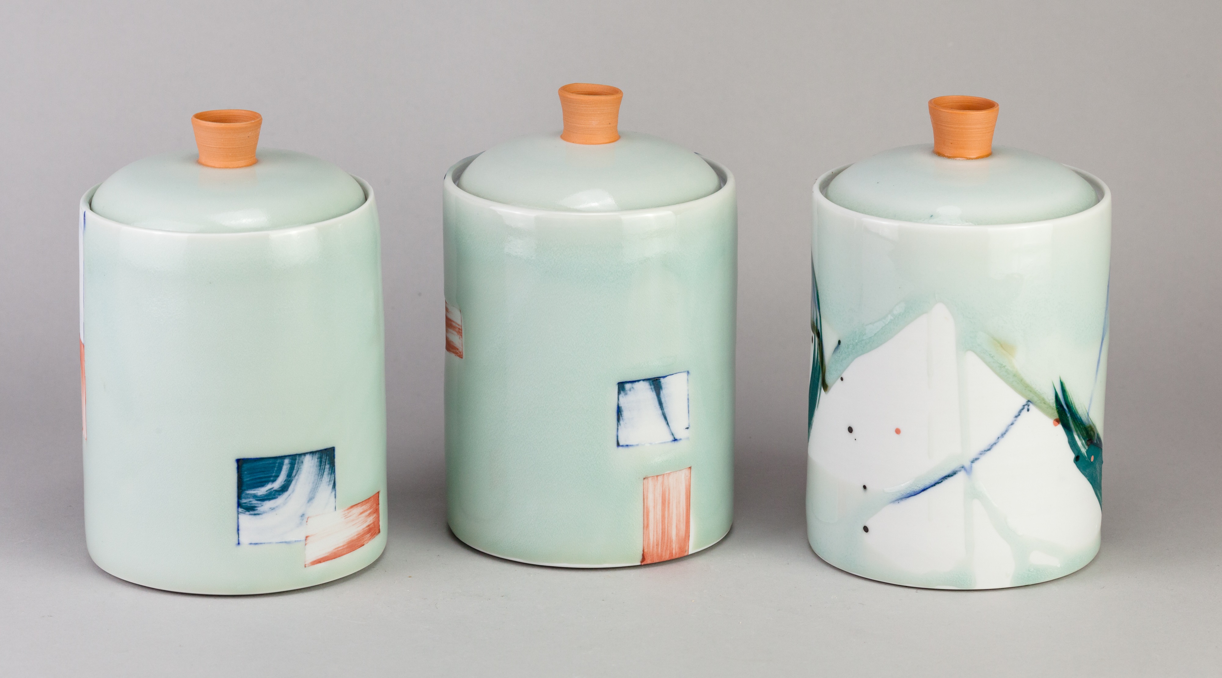 Lot 8 - ADAM FREW (born 1981); a trio of cylindrical