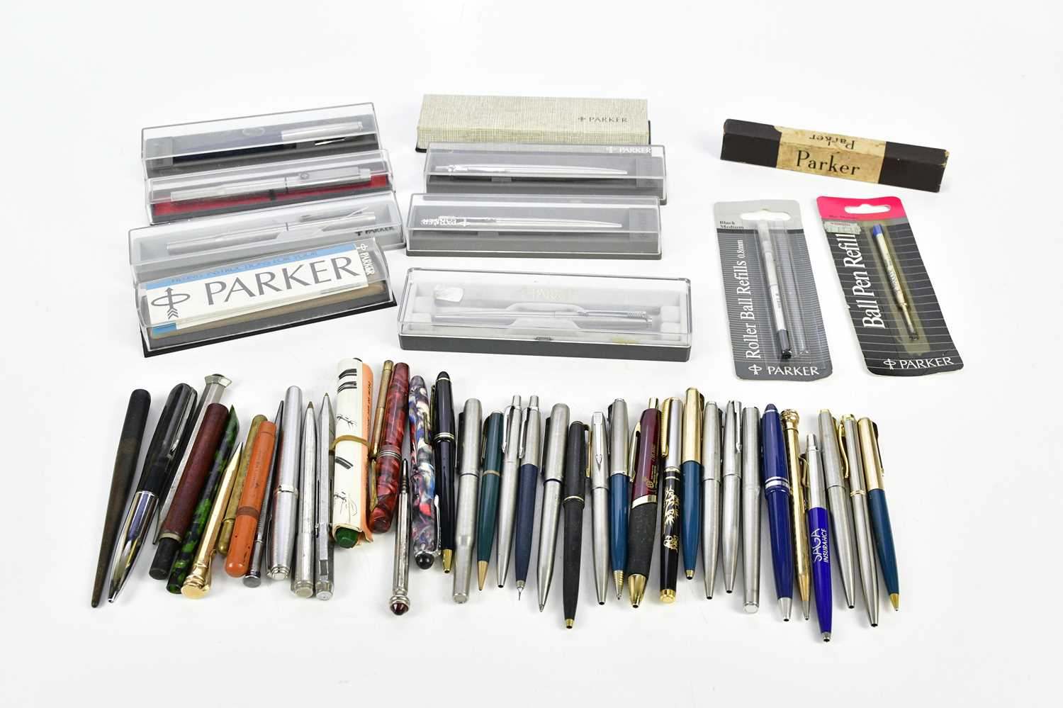 Lot 1326 - A collection of Parker pens and boxes,...