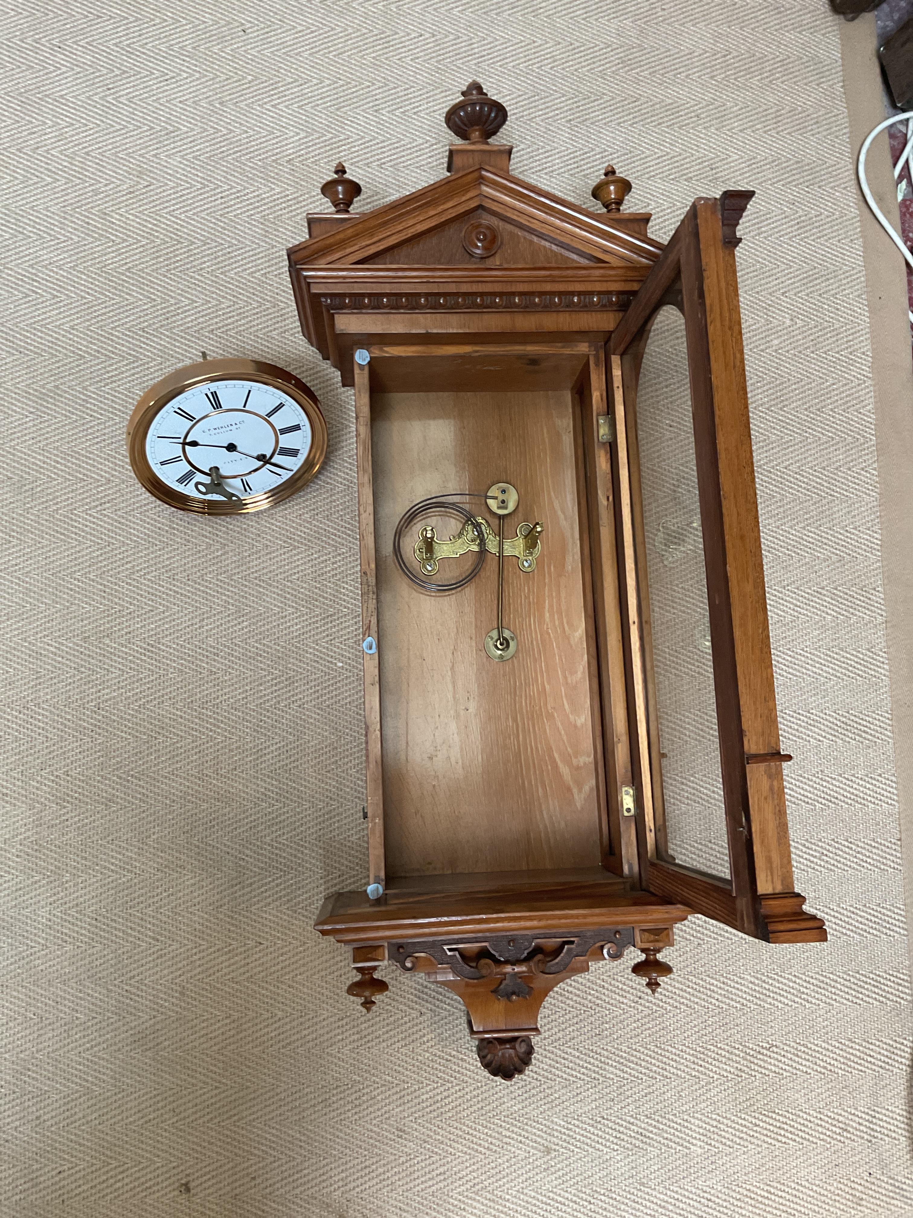 Lot 1519 - G. P. Wehlen & Co; An Oak Cased Wall Clock,