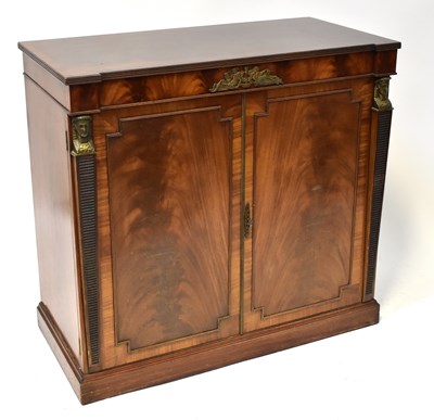 Lot 47 - A reproduction mahogany hi-fi cabinet, the...