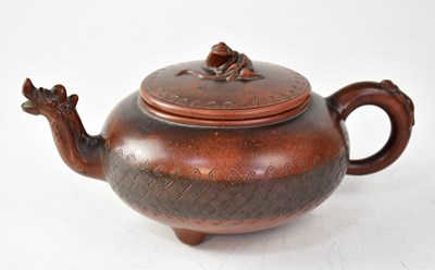 Lot 228 - A Chinese Yixing terracotta teapot with...