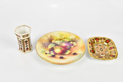 Lot 1357 - ROYAL CROWN DERBY; an Imari pattern dish and...