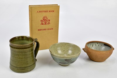 Lot 2658 - LEACH STONEWARE; three pieces including mug,...