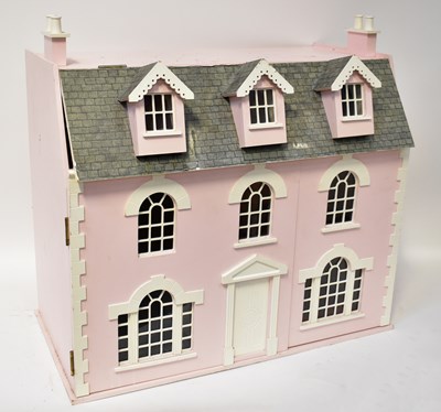 Lot 578 - A pink painted three-storey double-fronted...