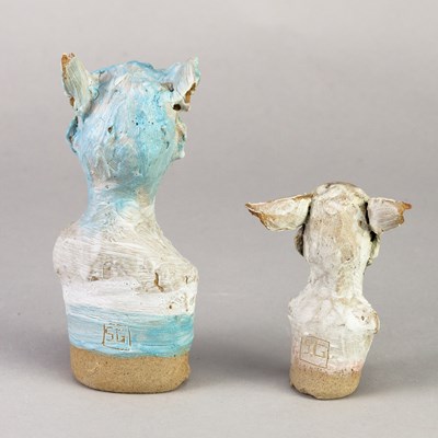 Lot 706 - SHARON GRIFFIN; a stoneware sculpture of a...