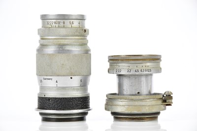 Lot 488 - LEICA; two Leica mount lenses, comprising a...