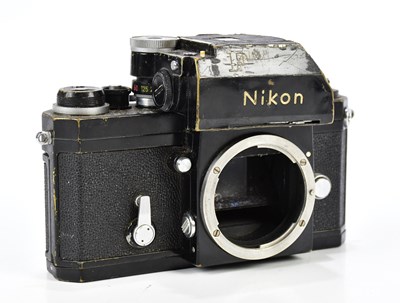 Lot 396 - NIKON; a Nikon F 35mm film camera, in black,...