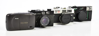 Lot 447 - Four 35mm film cameras, comprising a Rollei...