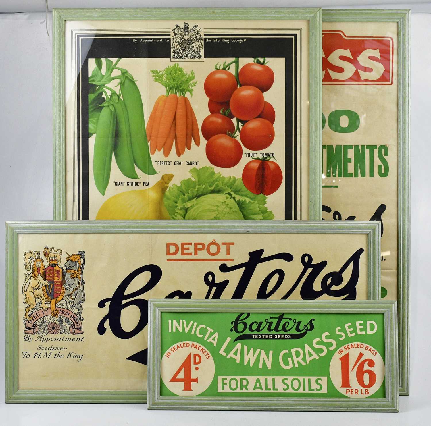 Lot 1253 - CARTERS TESTED SEEDS; four advertising posters,...