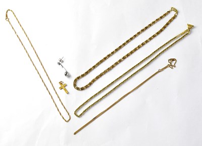 Lot 768 - Four 18ct gold chain necklaces to include...