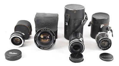 Lot 387 - Four various lenses including a Miranda 1:3.5...