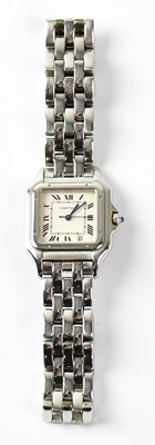 Lot 870 - CARTIER; a Panthère de Cartier stainless steel...