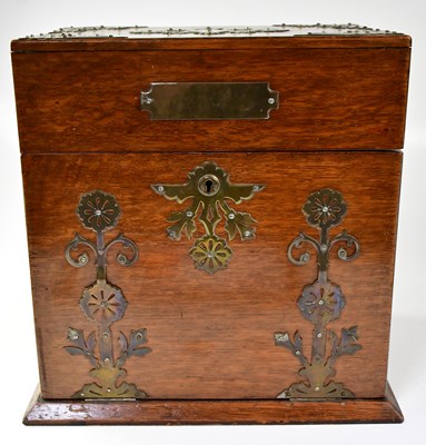 Lot 214 - A late Victorian brass mounted oak cased...