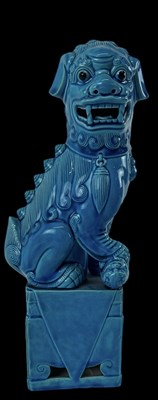 Lot 1202 - A 20th century Chinese blue glazed Dog of Fo,...