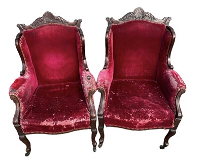 Lot 57 - A pair of early 20th century carved mahogany...