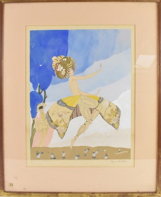 Lot 242 - UMBERTO BRUNELLESCHI; gouache, 'The Dancer,...