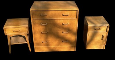 Lot 47 - G-PLAN; a teak mid century four drawer chest,...