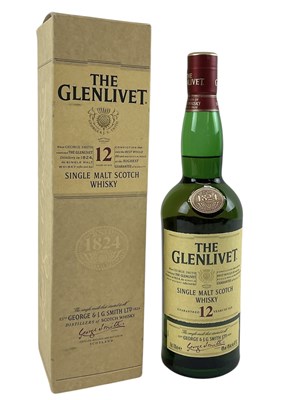 Lot 180 - WHISKY; a bottle of Glenlivet 12 year aged...