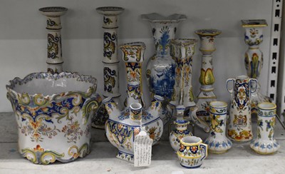 Lot 504 - A group of Continental floral decorated...