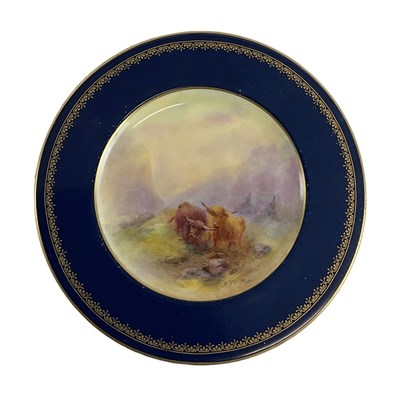 Lot 493 - HARRY STINTON FOR ROYAL WORCESTER; a saucer...