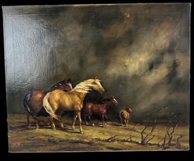 Lot 238 - GUDRUN SIBBONS; a 20th century oil on canvas,...