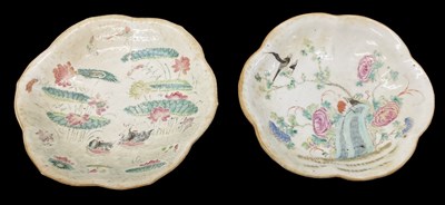 Lot 1105 - A pair of Chinese hand painted porcelain...