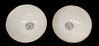 Lot 1175 - A pair of Chinese porcelain hand painted bowls...
