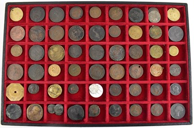 Lot 815 - A tray of tokens and Roman coins, etc.