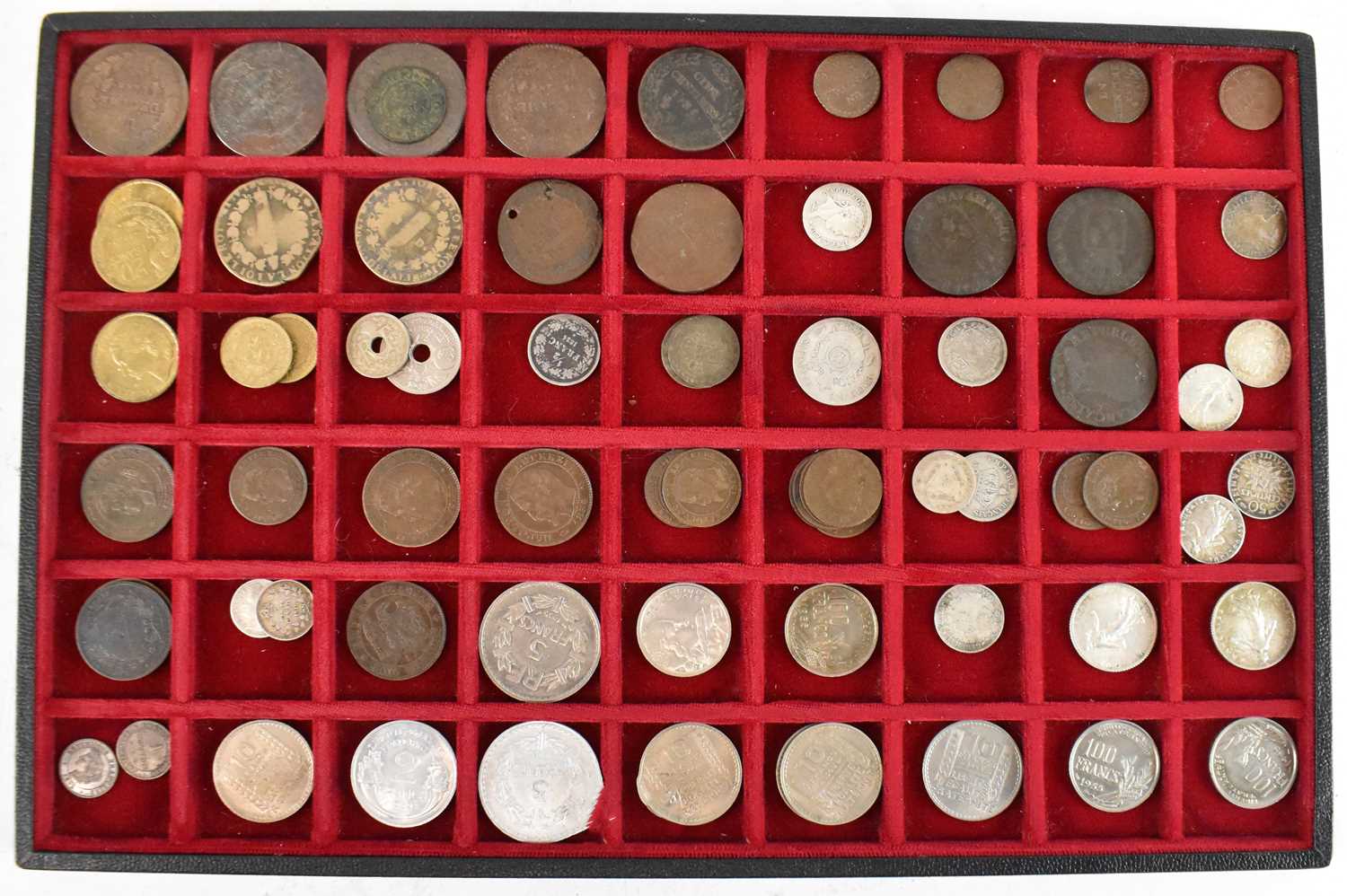 Lot 816 - A tray of 18th century and later French coinage.