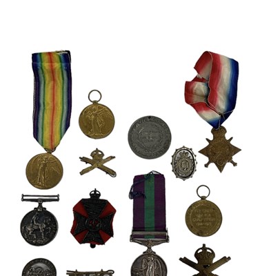 Lot 393 - A group of six WWI medals, including a Malaya...