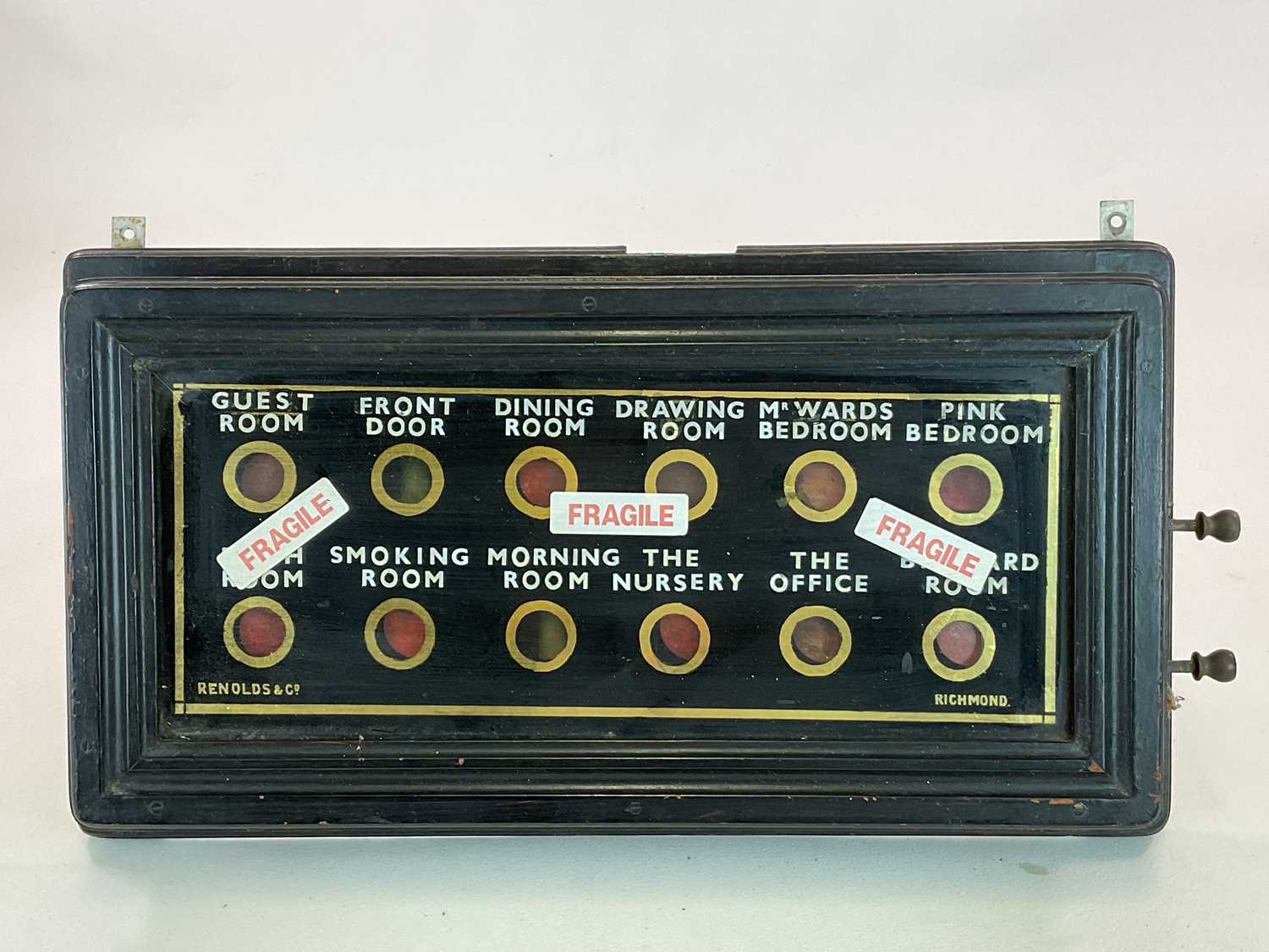 Lot 92 - An early 20th century twelve bell room caller...